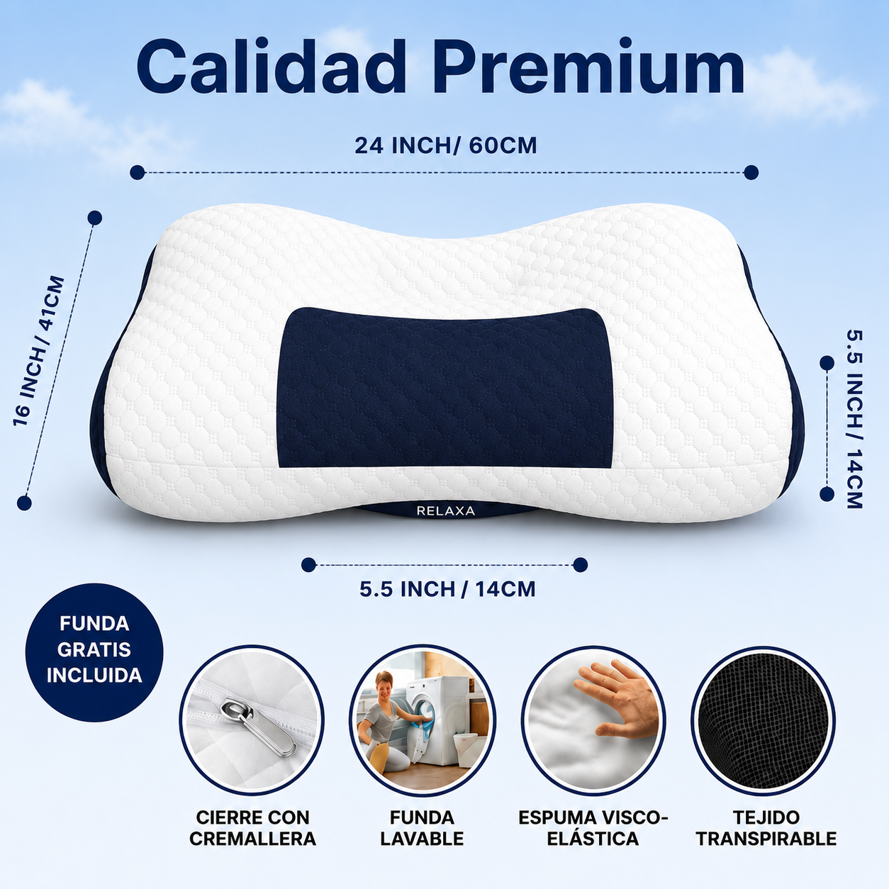ALMOHADA RELAXA | Almohada Ortopédica 3D con Alineación Cervical Perfecta